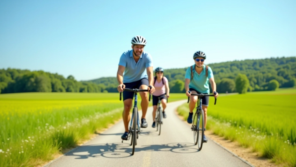 Cyclists enjoying a scenic route through Czech countryside landscape with rolling hills and forests