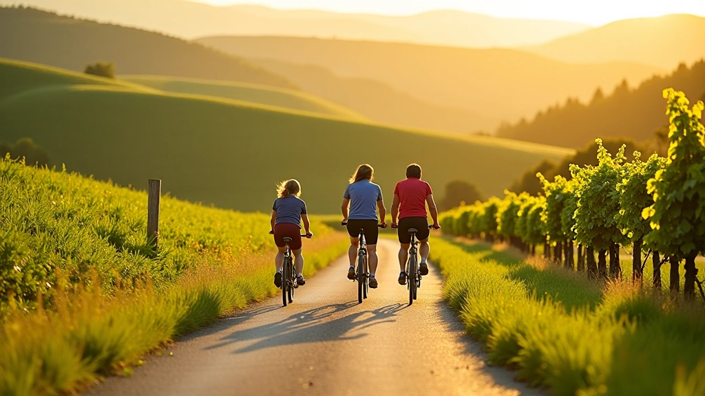 Cyclists riding on a scenic Czech cycle route through rolling countryside