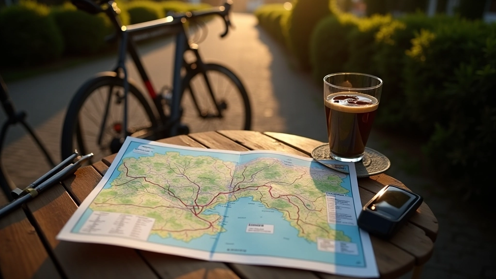 Detailed map showing the Moravian wine bike trail with marked stops and distance markers